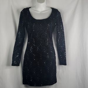 Ruby rox body con black sequined dress sz Med